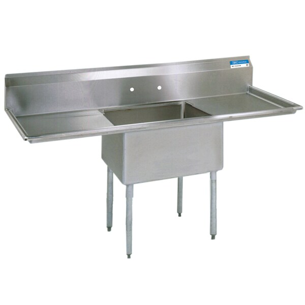 Bk Resources One Compartment Sink 18 in x 24 in, 1, 2, Free Standing, Stainless Steel BKS-1-1824-14-24T - main